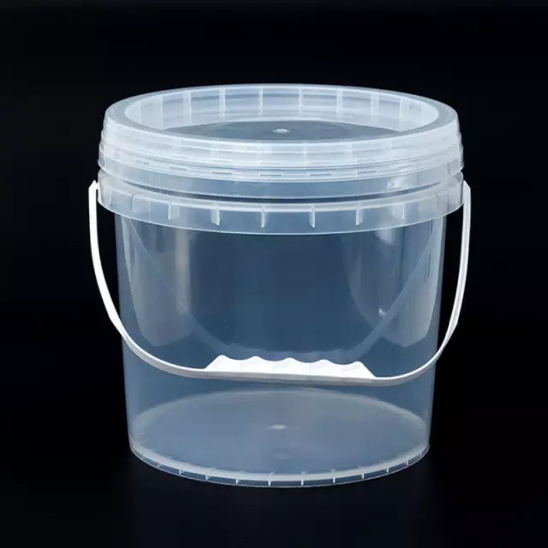 10pcs 1L 2L Clear Plastic Bucket Container with Lid