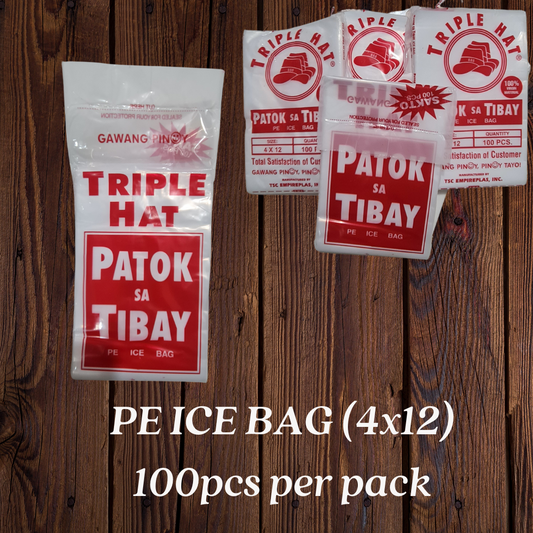 PE Ice Bag Plastic PE Ice Bag 4x12 (100pcs per pack)