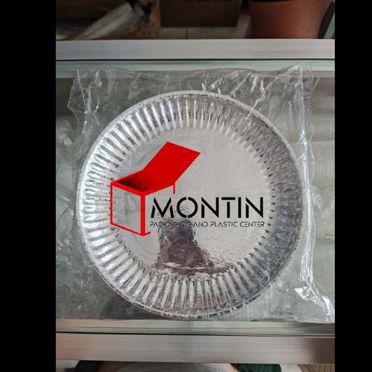 25pcs per pack Silver Paper Plate 9inches Round