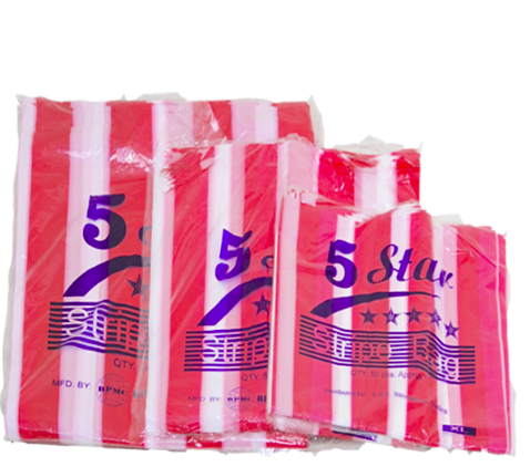 RED STRIPE Plastic Sando Bag (50pcs per pack)