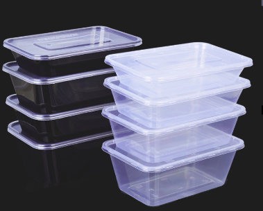 Rectangular Disposable Plastic Food Container, PP Microwavable Food Lunch Box (10pcs per pack)