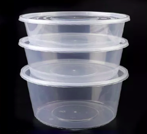 Round Plastic Microwaveable Container with Lid (10pcs per pack)