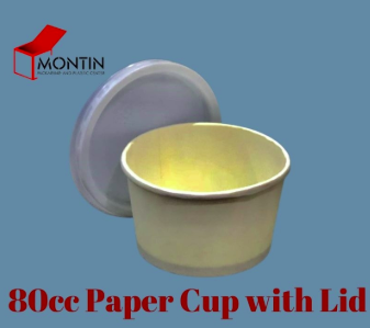 80cc Paper Cup with Plastic Lid (100pcs per pack)