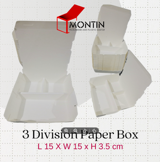 3 Division Paper Meal Box (50pcs per pack)