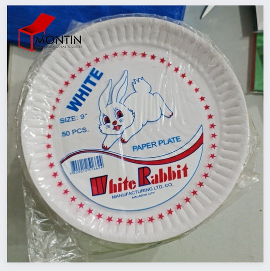 50pcs per pack White Paper Plate 9inches Round