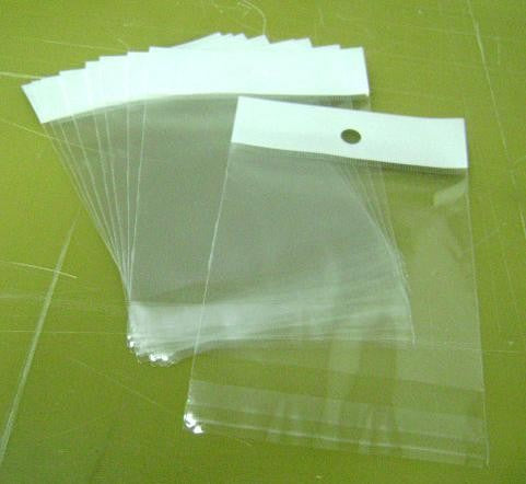 100pcs Clear OPP Self Adhesive Seal Plastic with Header